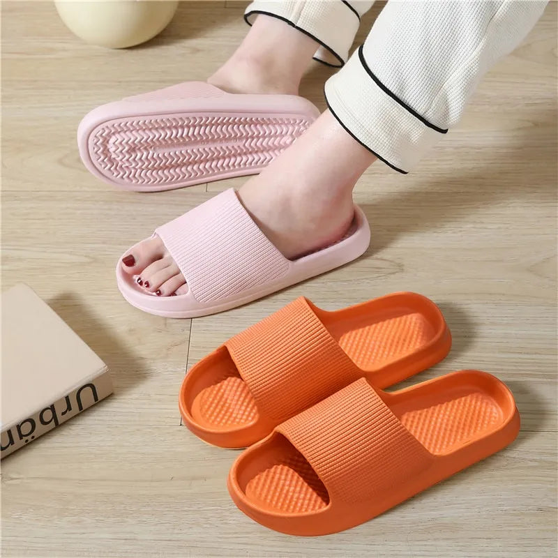 Fashion Men Women Sandals Anti Slip Wear Resistant EVA Thick Sole Comfortable Home Slippers Bathroom Flip Flops